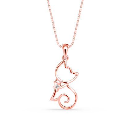 Lotus Light Diamond Pendant-Rose Gold