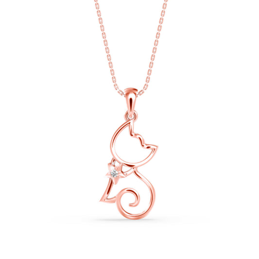 Lotus Light Diamond Pendant-Rose Gold