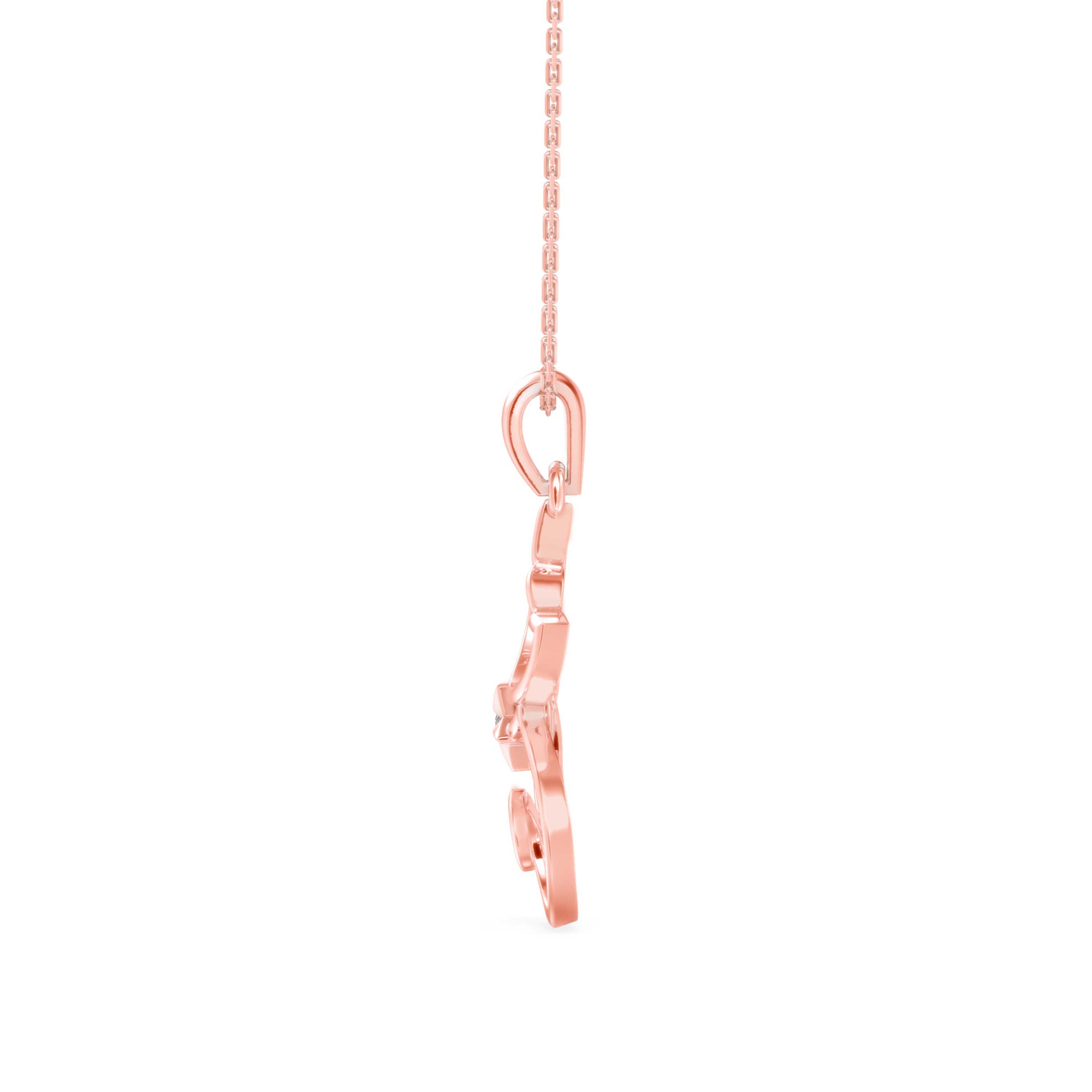 Lotus Light Diamond Pendant-Rose Gold