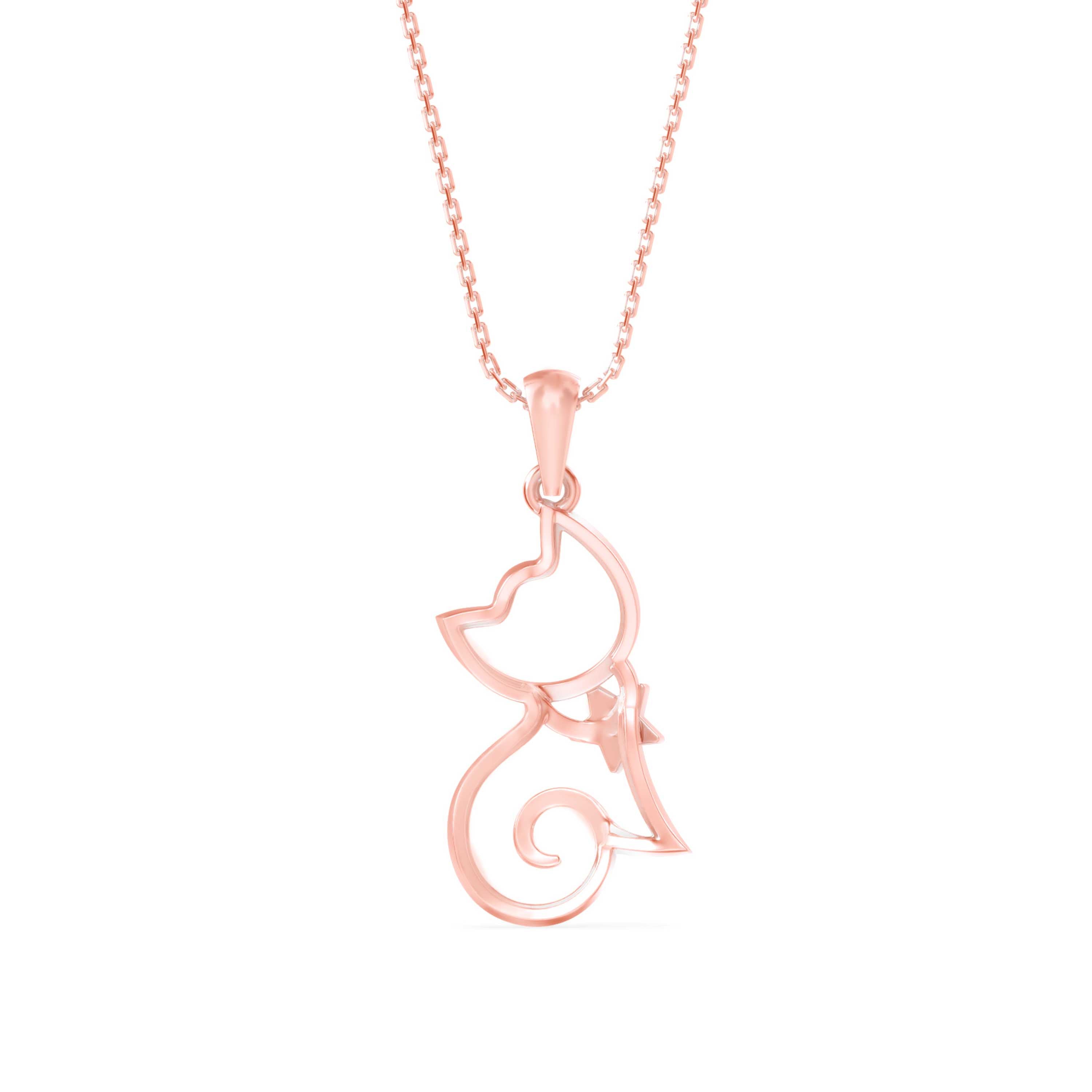 Lotus Light Diamond Pendant-Rose Gold