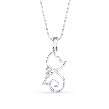 Lotus Light Diamond Pendant-Silver