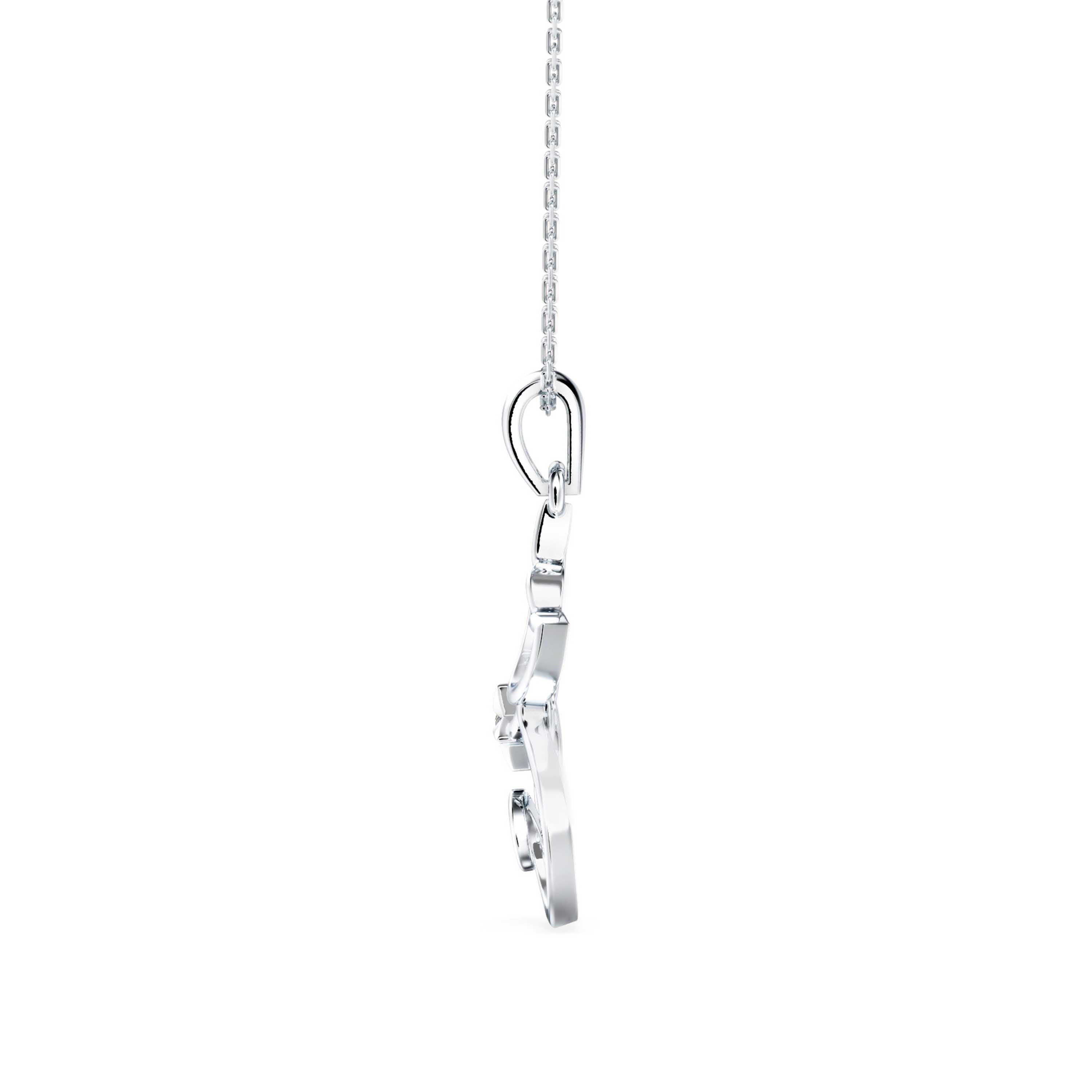 Lotus Light Diamond Pendant-Silver