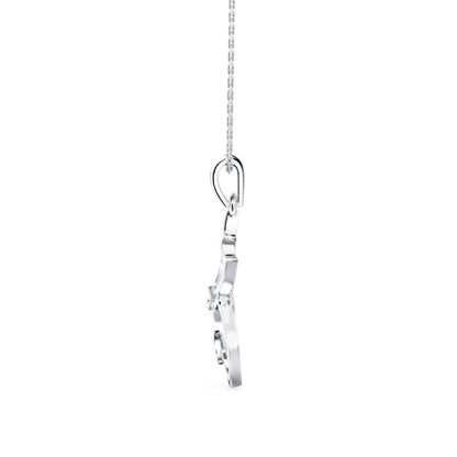Lotus Light Diamond Pendant-Silver