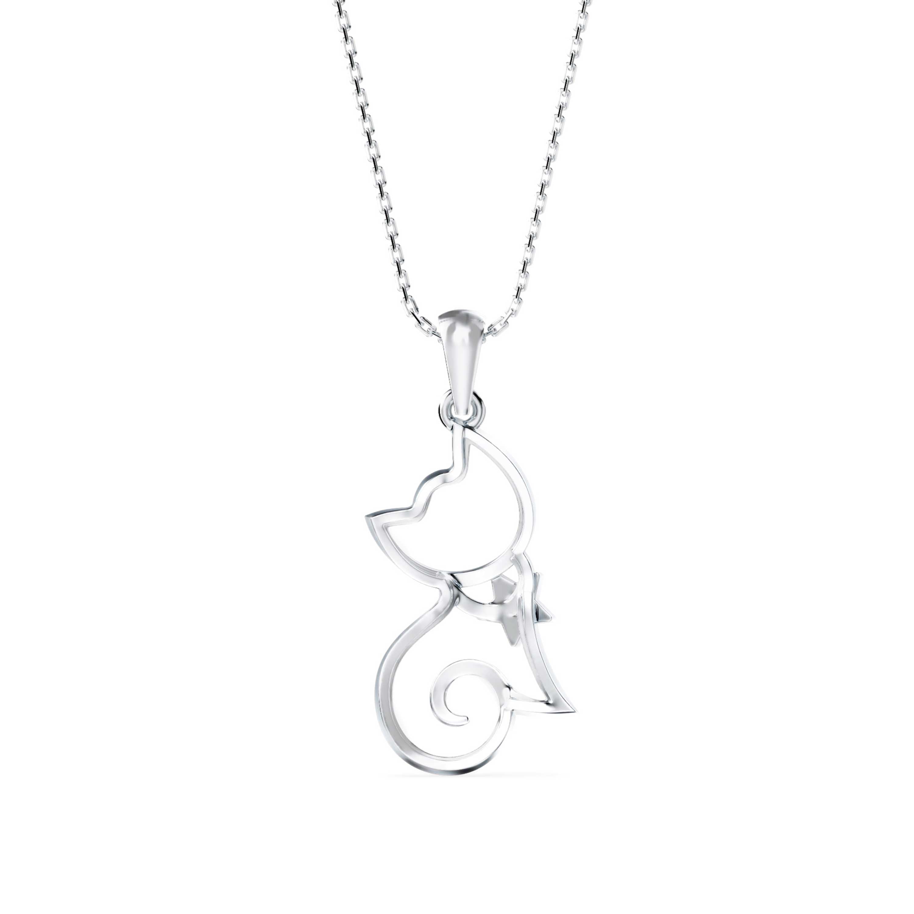 Lotus Light Diamond Pendant-Silver