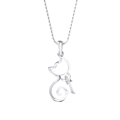 Lotus Light Diamond Pendant-Silver