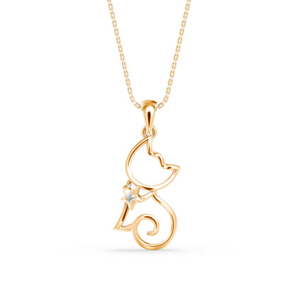 Lotus Light Diamond Pendant-Golden