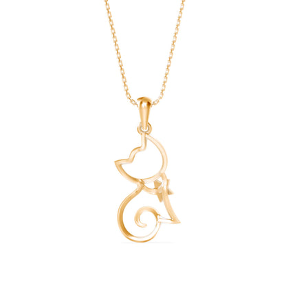 Lotus Light Diamond Pendant-Golden