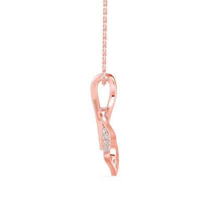 Diamond Fin Charm Pendant-Rose Gold