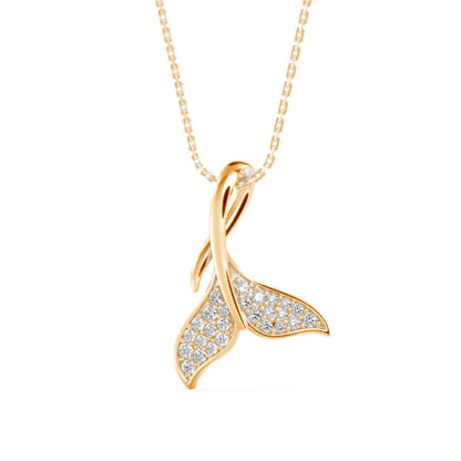 Diamond Fin Charm Pendant-Golden
