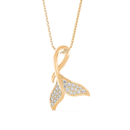 Diamond Fin Charm Pendant-Golden