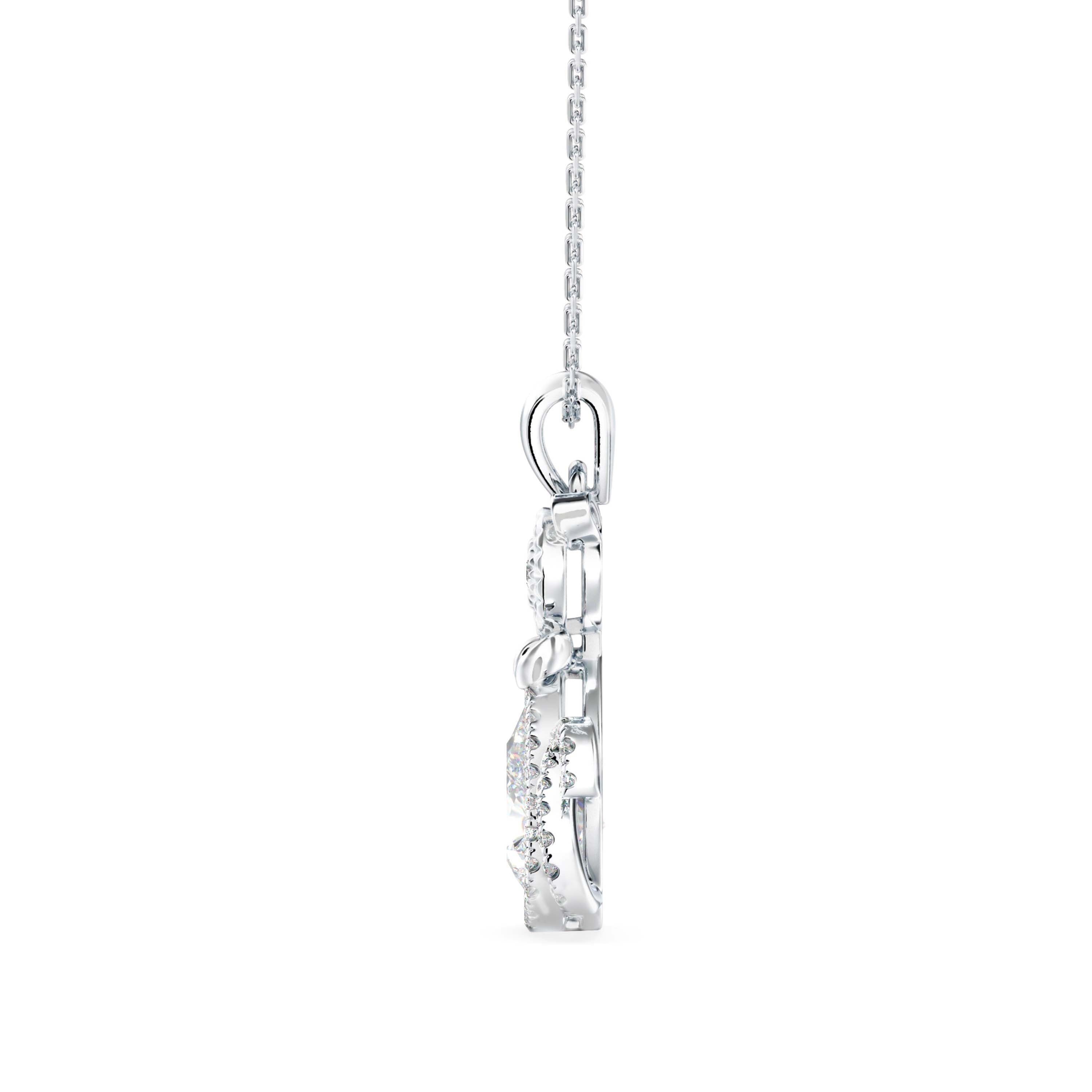 Kitty Charm Diamond Pendant-Silver