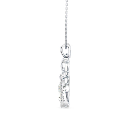 Kitty Charm Diamond Pendant-Silver