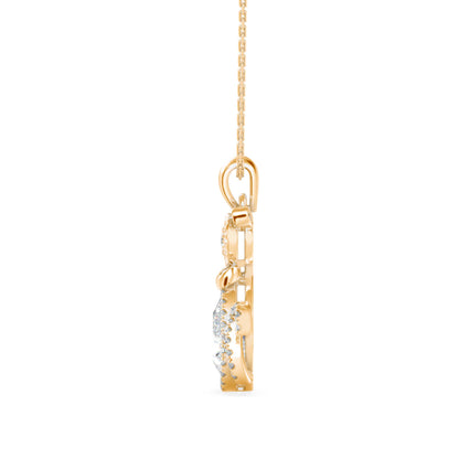 Kitty Charm Diamond Pendant-Golden