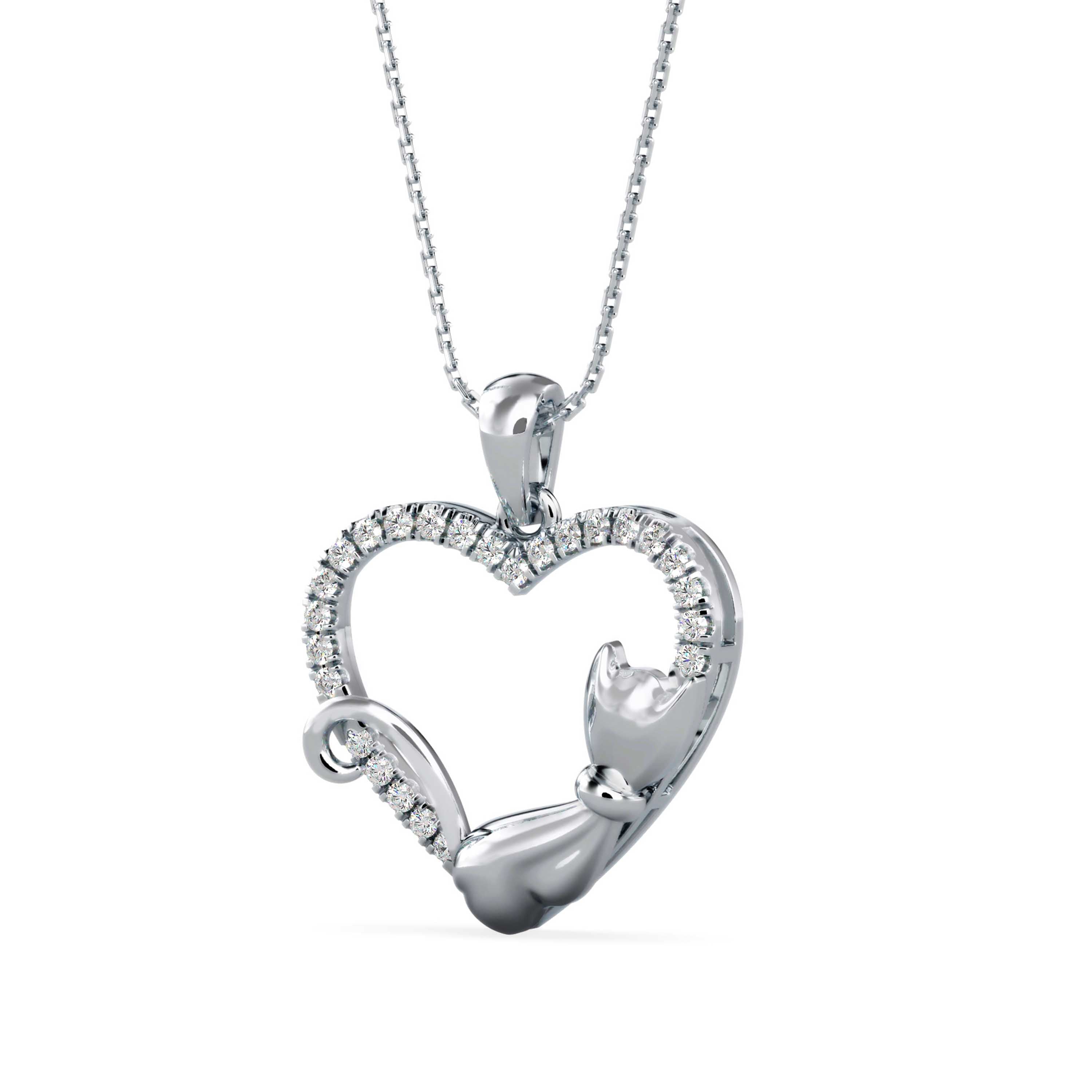 Tabby Diamond Pendant-Silver