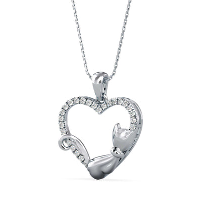 Tabby Diamond Pendant-Silver