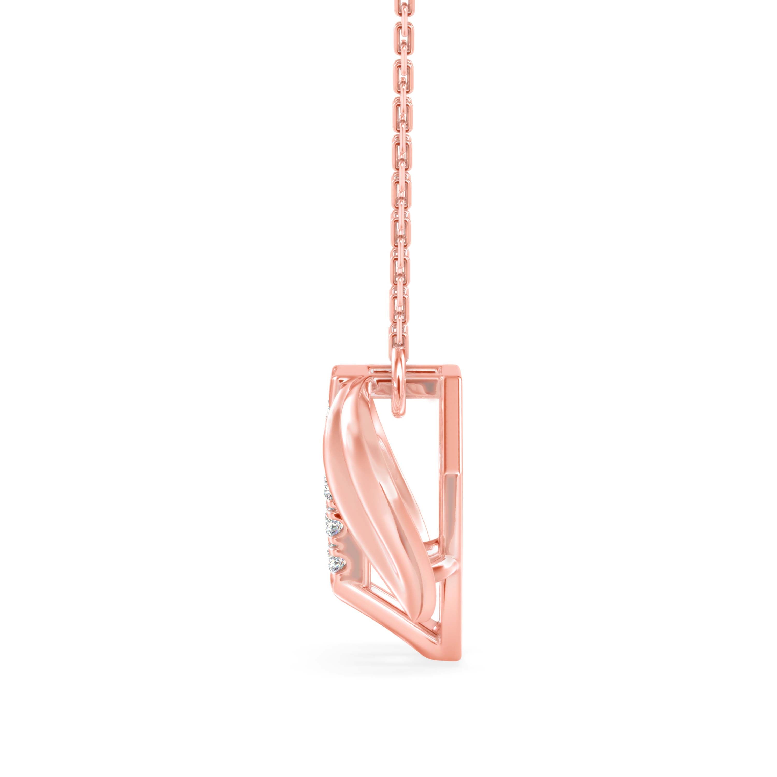 Diner Diamond Charm Pendant-Rose Gold