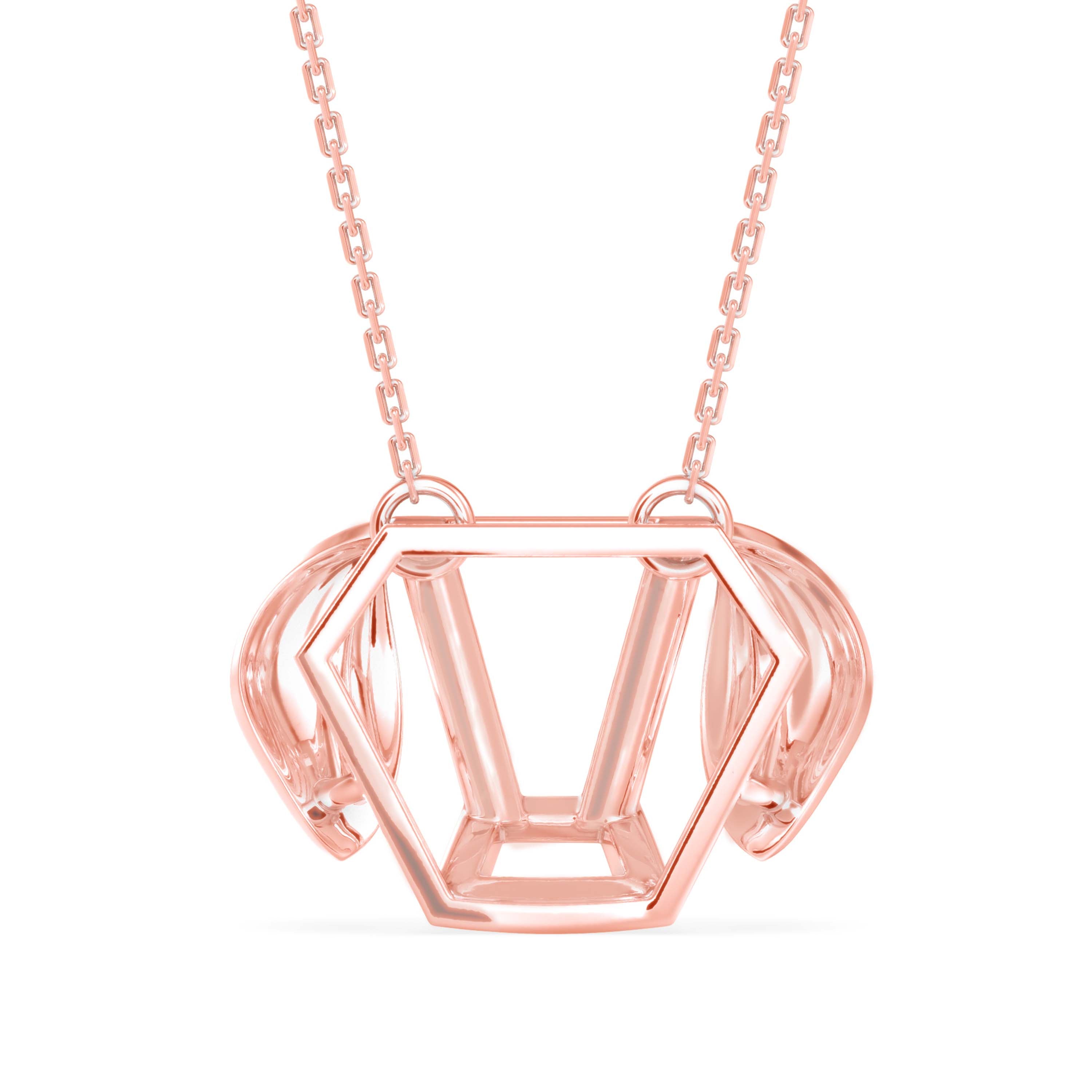 Diner Diamond Charm Pendant-Rose Gold