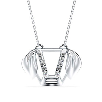 Diner Diamond Charm Pendant-silver