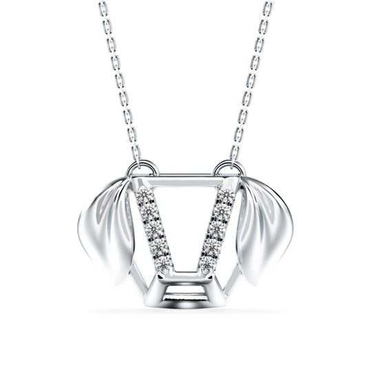 Diner Diamond Charm Pendant-silver