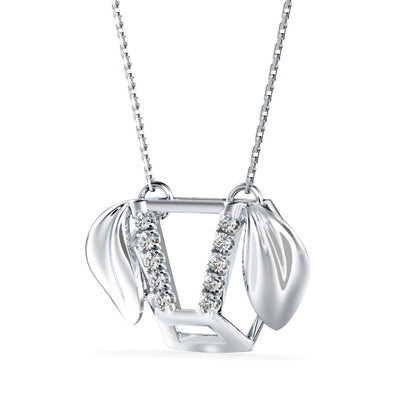 Diner Diamond Charm Pendant-silver