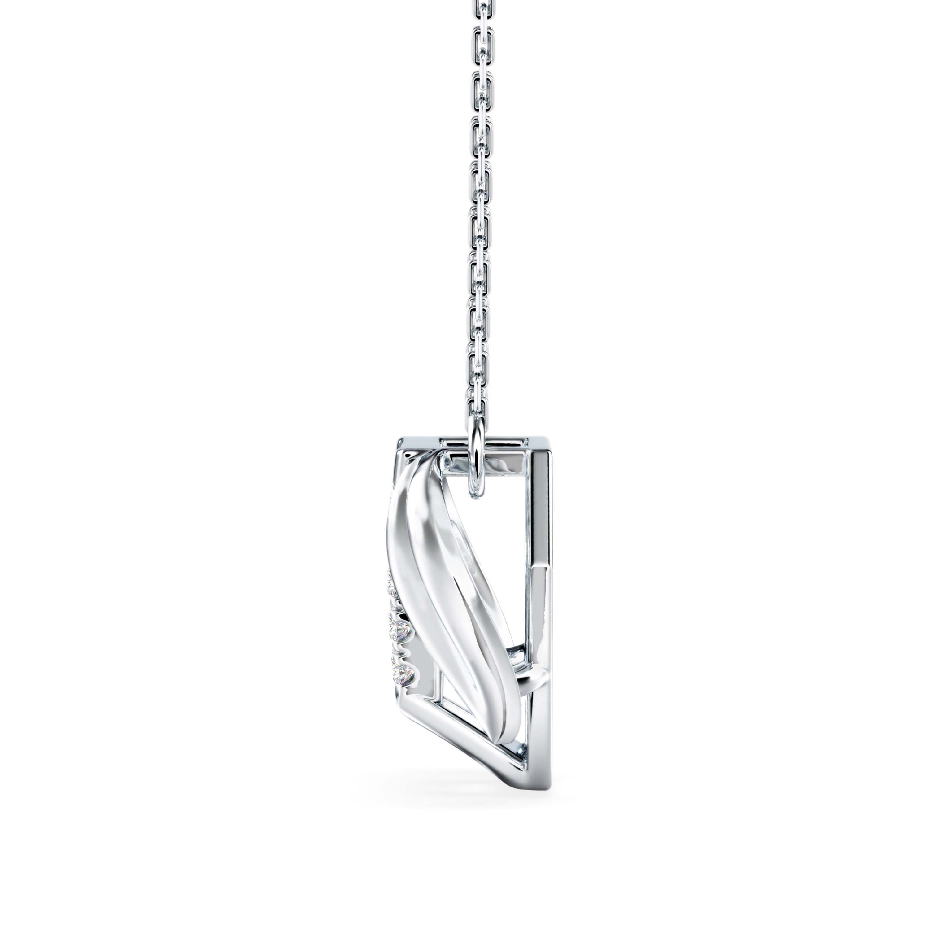 Diner Diamond Charm Pendant-silver