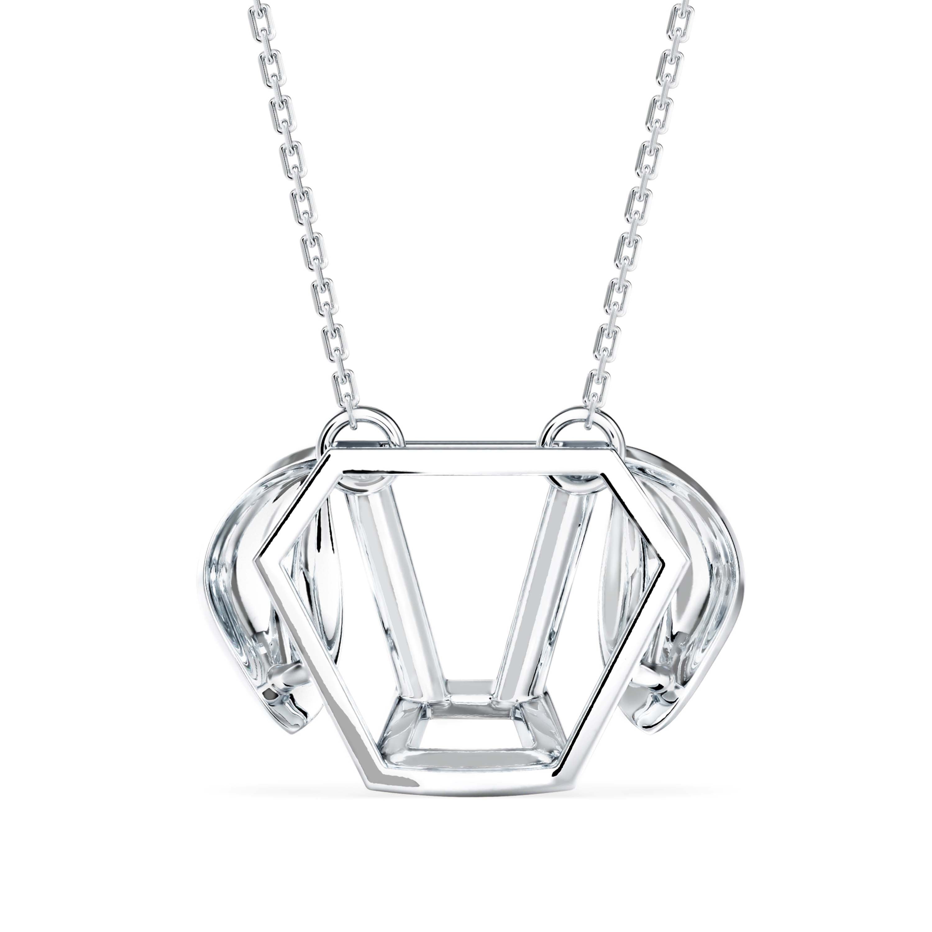 Diner Diamond Charm Pendant-silver