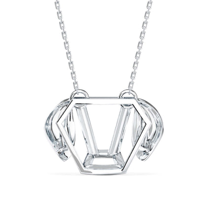 Diner Diamond Charm Pendant-silver