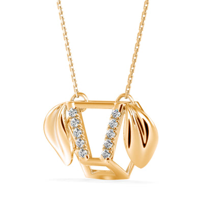 Diner Diamond Charm Pendant-Golden