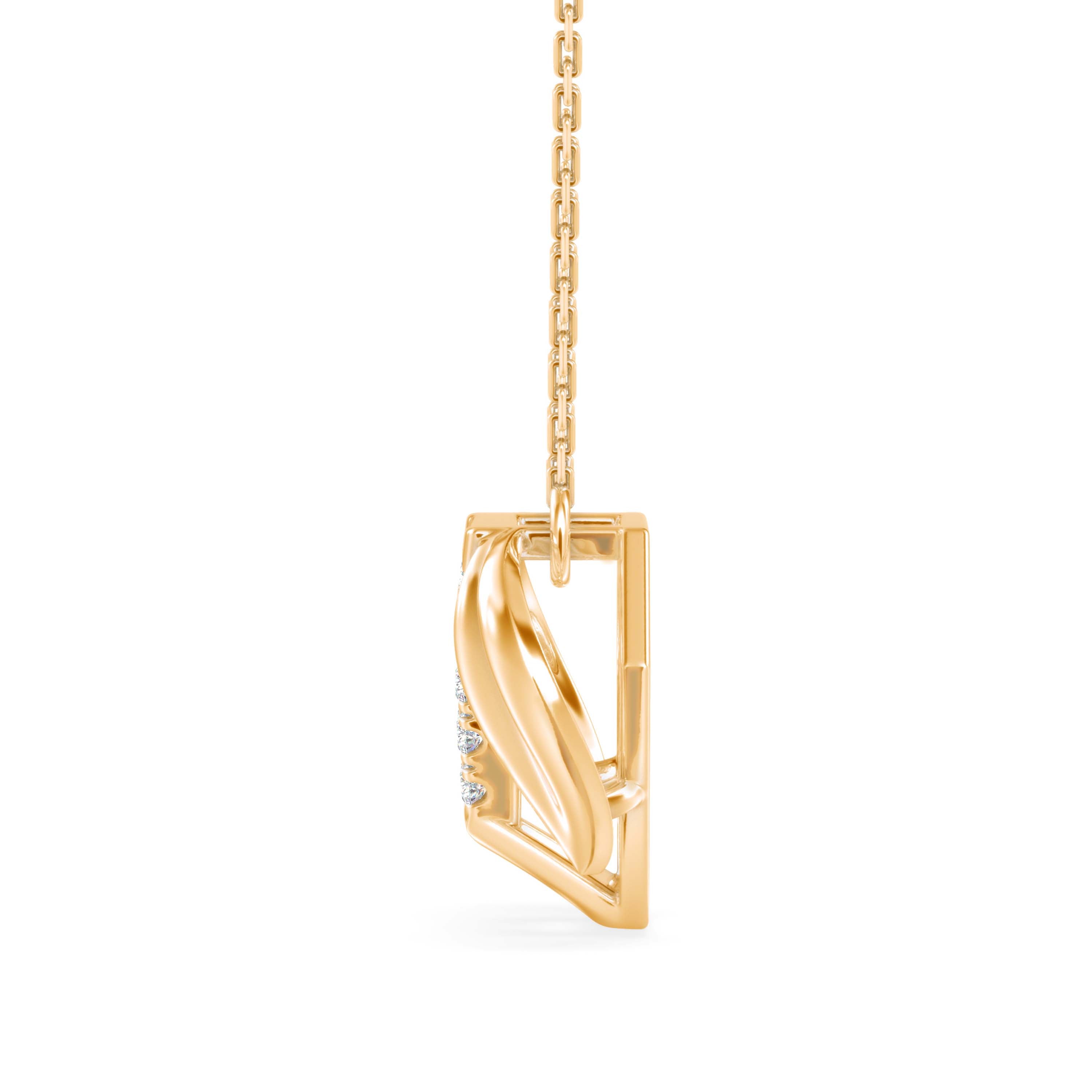 Diner Diamond Charm Pendant-Golden