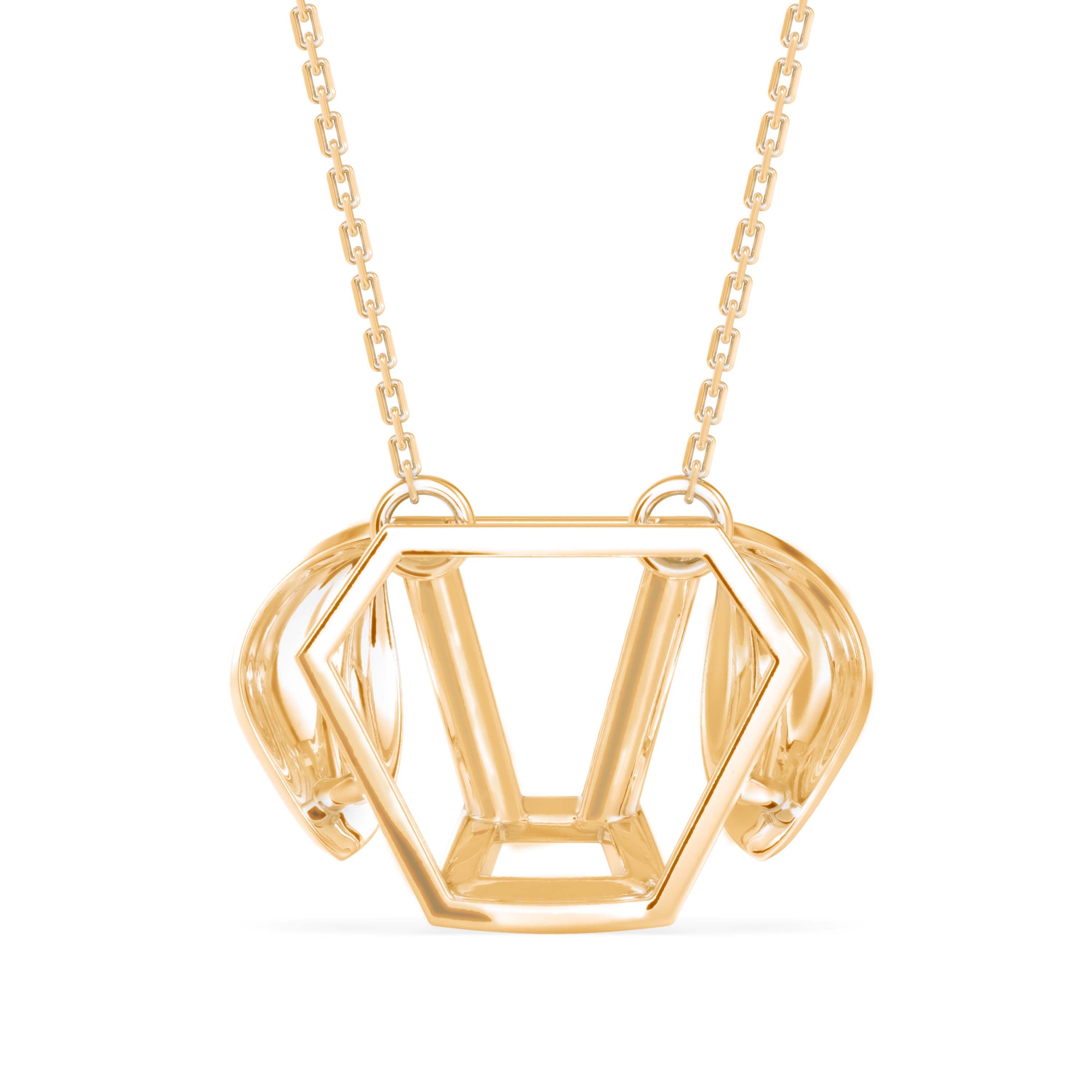 Diner Diamond Charm Pendant-Golden