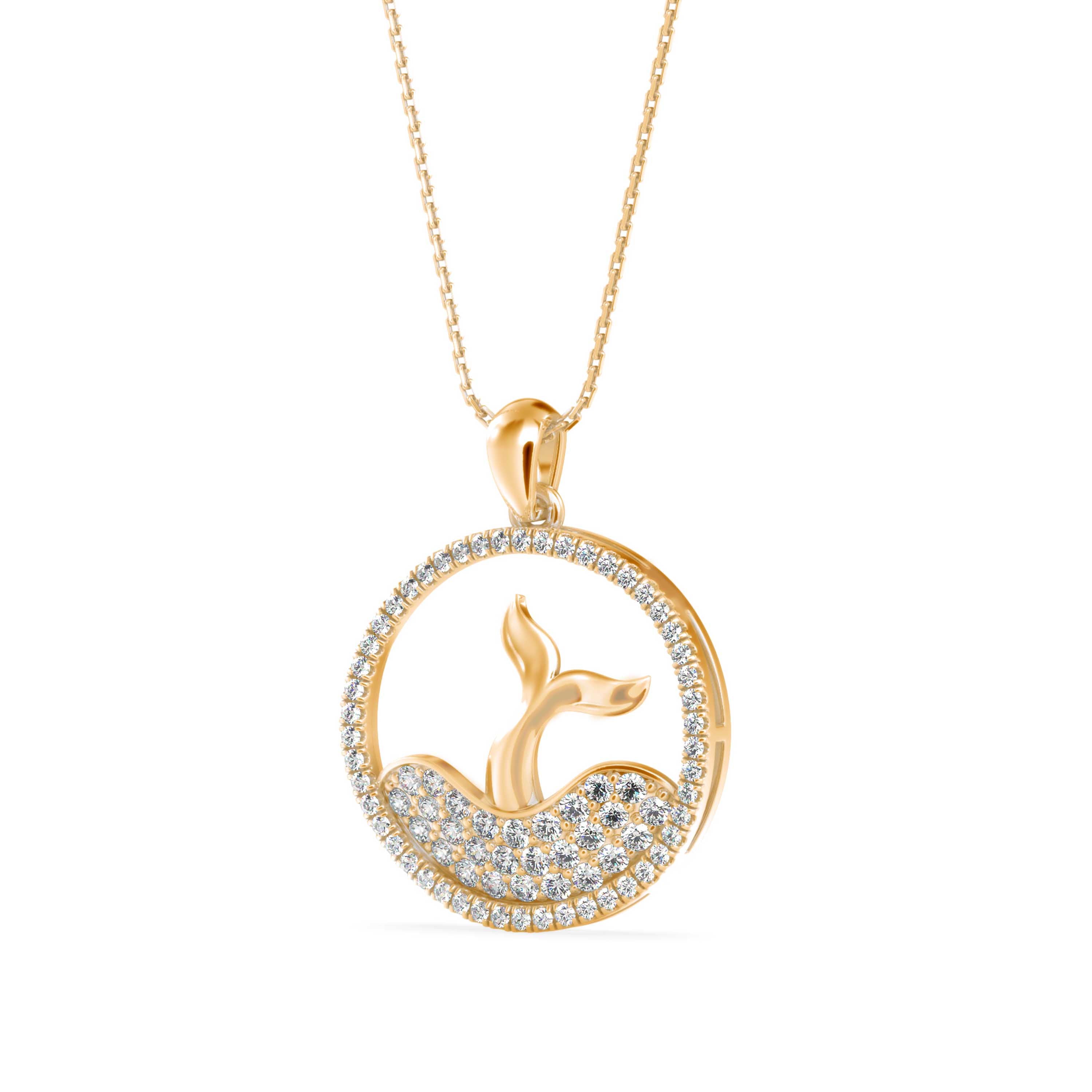Gleam Diamond Pendant-Golden