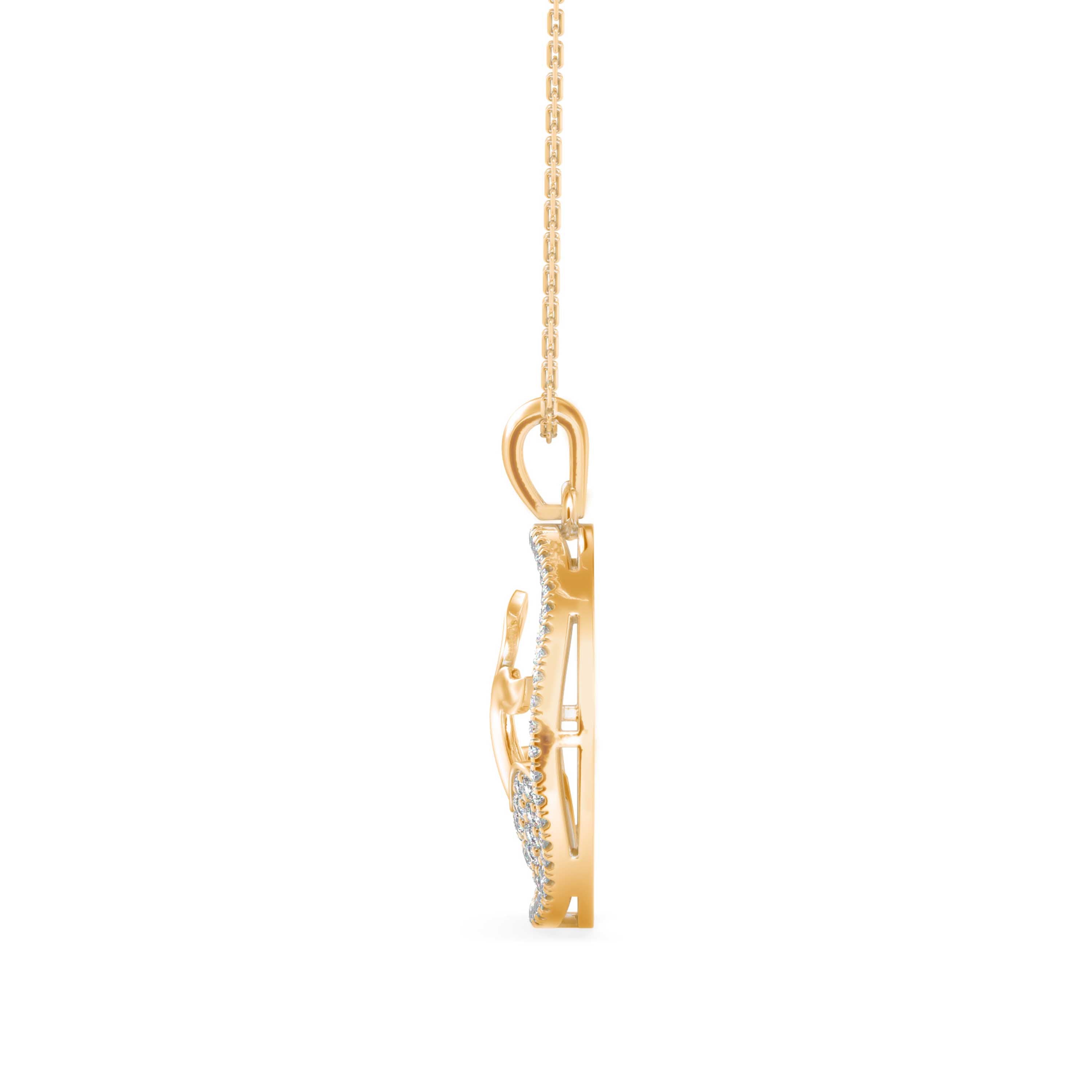 Gleam Diamond Pendant-Golden