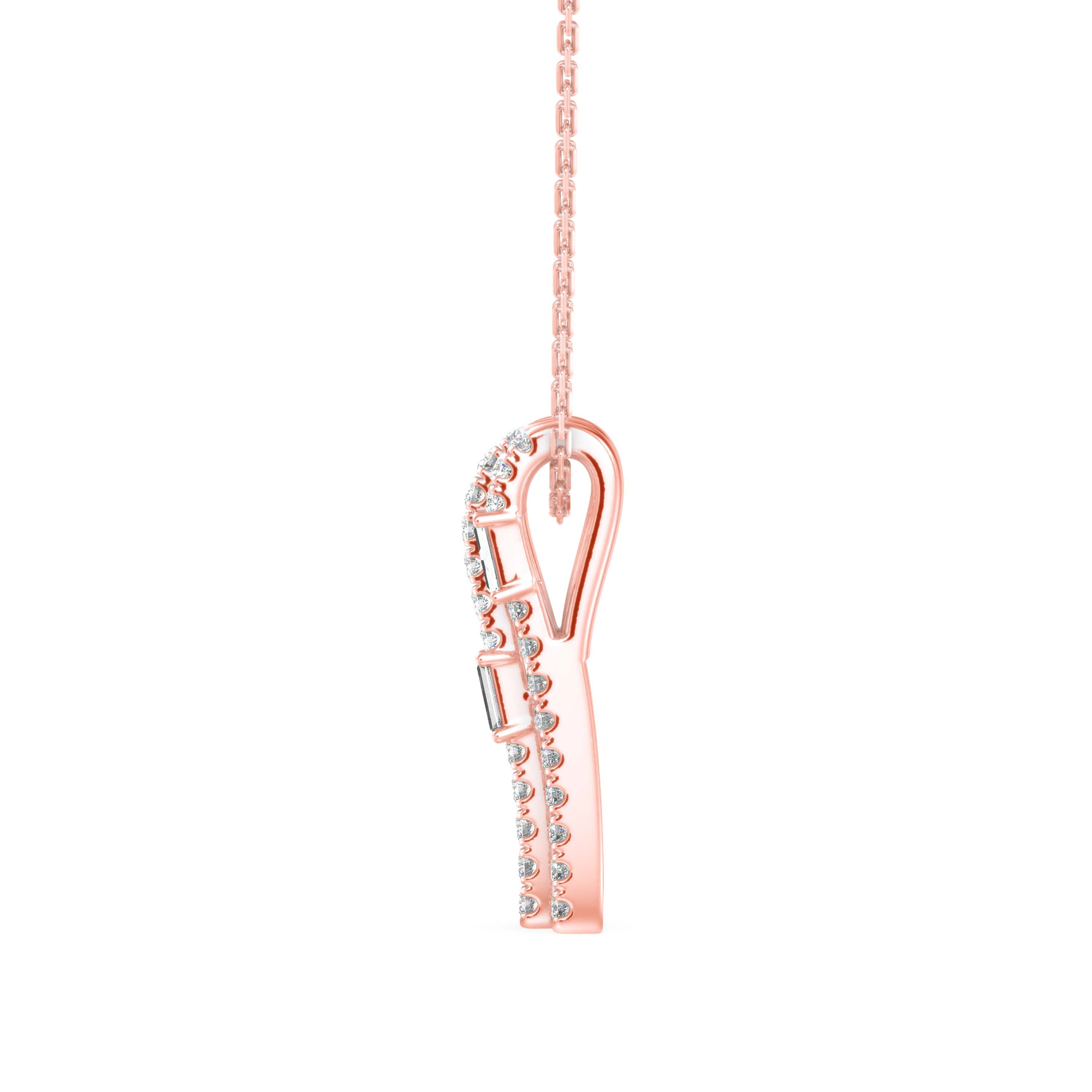 Savor Charm Diamond Pendant-Rose Gold