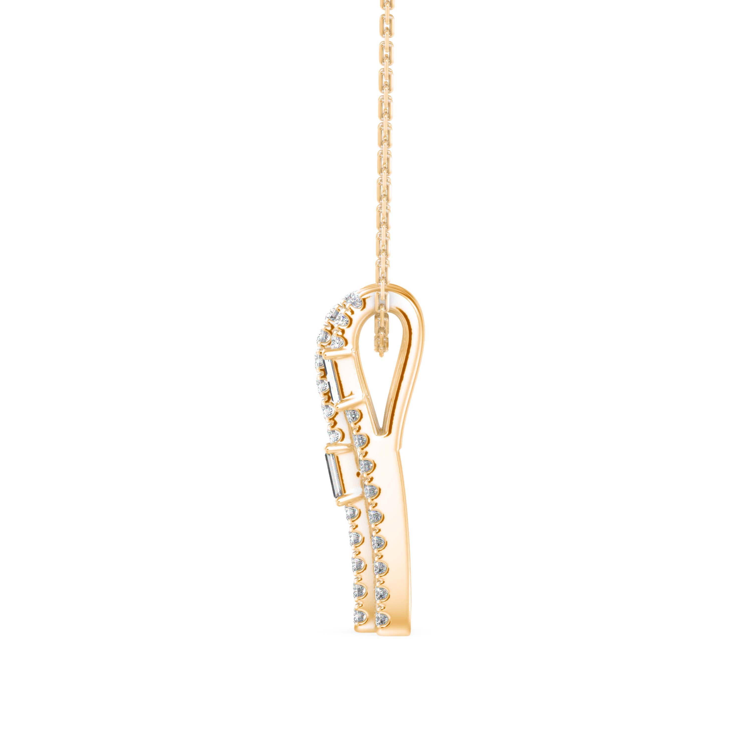 Savor Charm Diamond Pendant-Golden