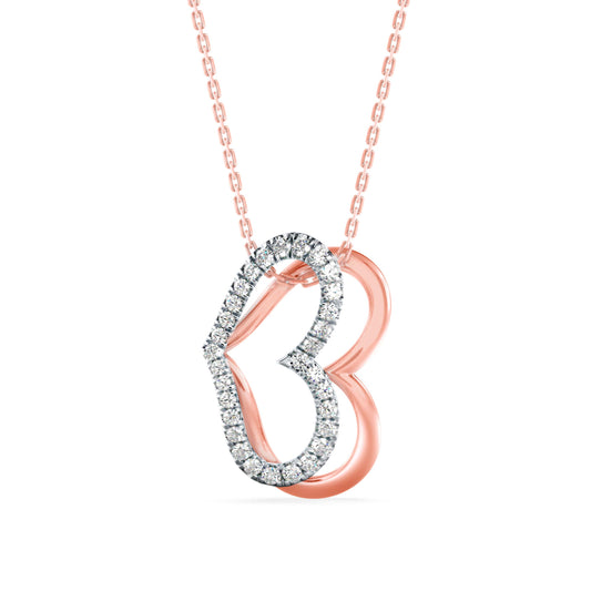 Pumpkin Heart Diamond Pendant-Rose Gold