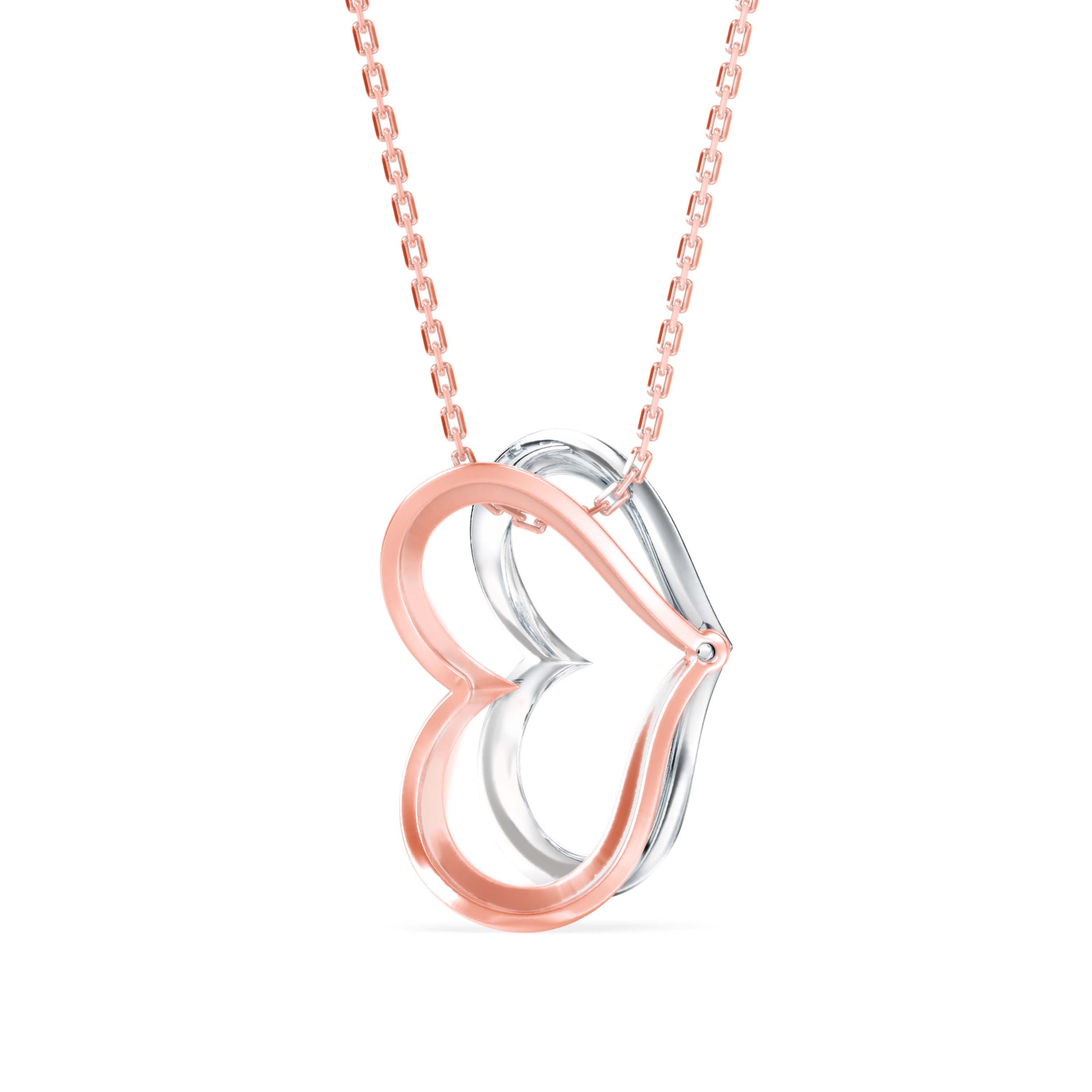 Pumpkin Heart Diamond Pendant-Rose Gold