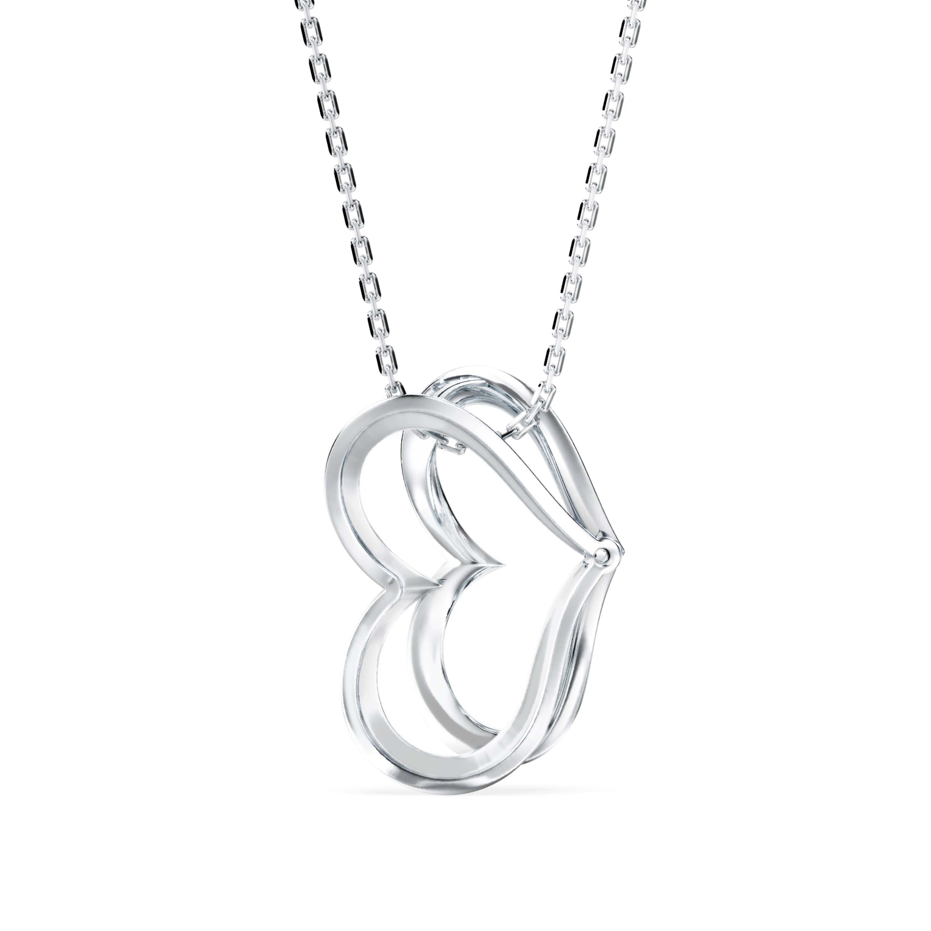 Pumpkin Heart Diamond Pendant-Silver