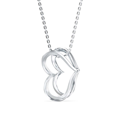 Pumpkin Heart Diamond Pendant-Silver