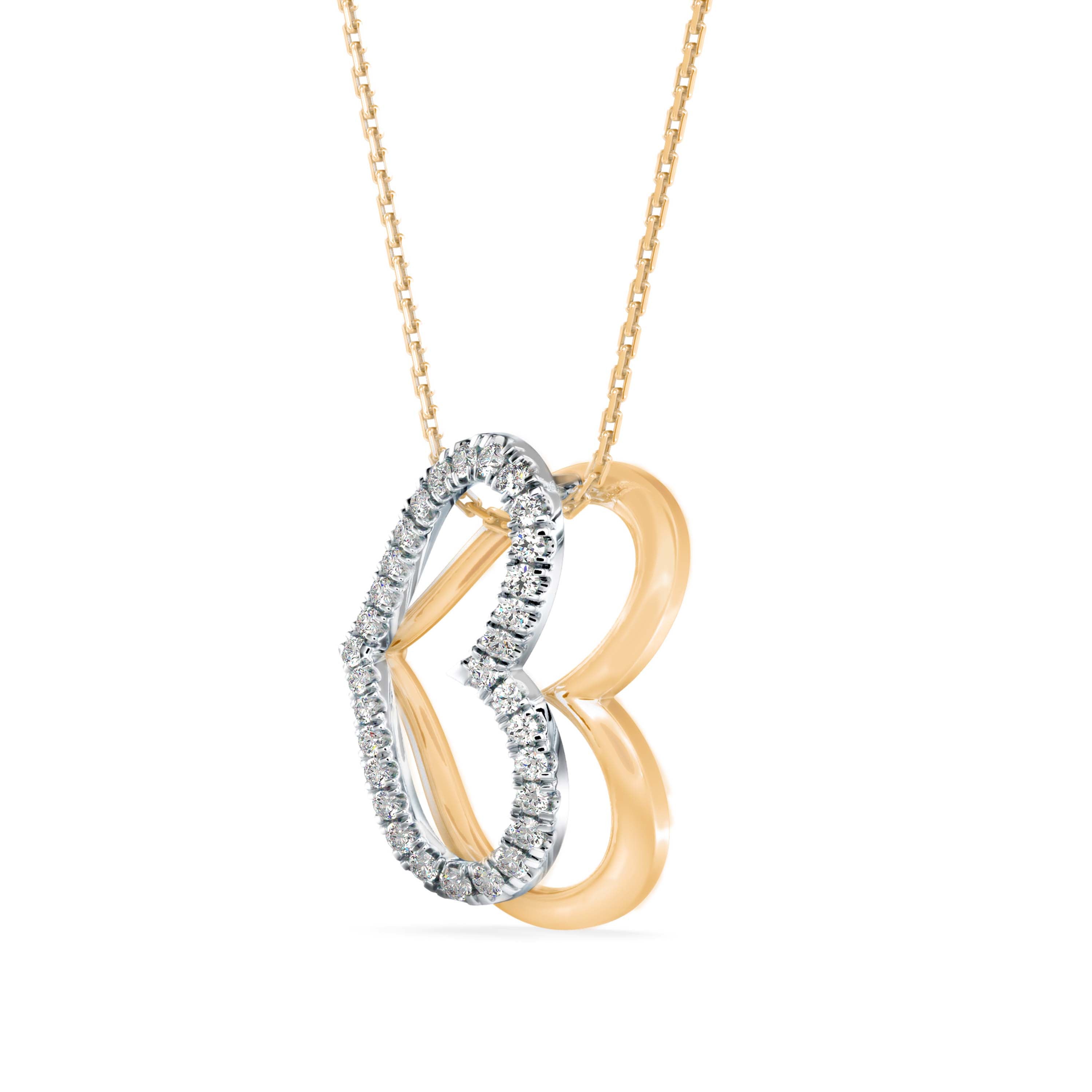 Pumpkin Heart Diamond Pendant-Golden