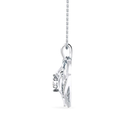 Duplet Heart Diamond Pendant-Silver