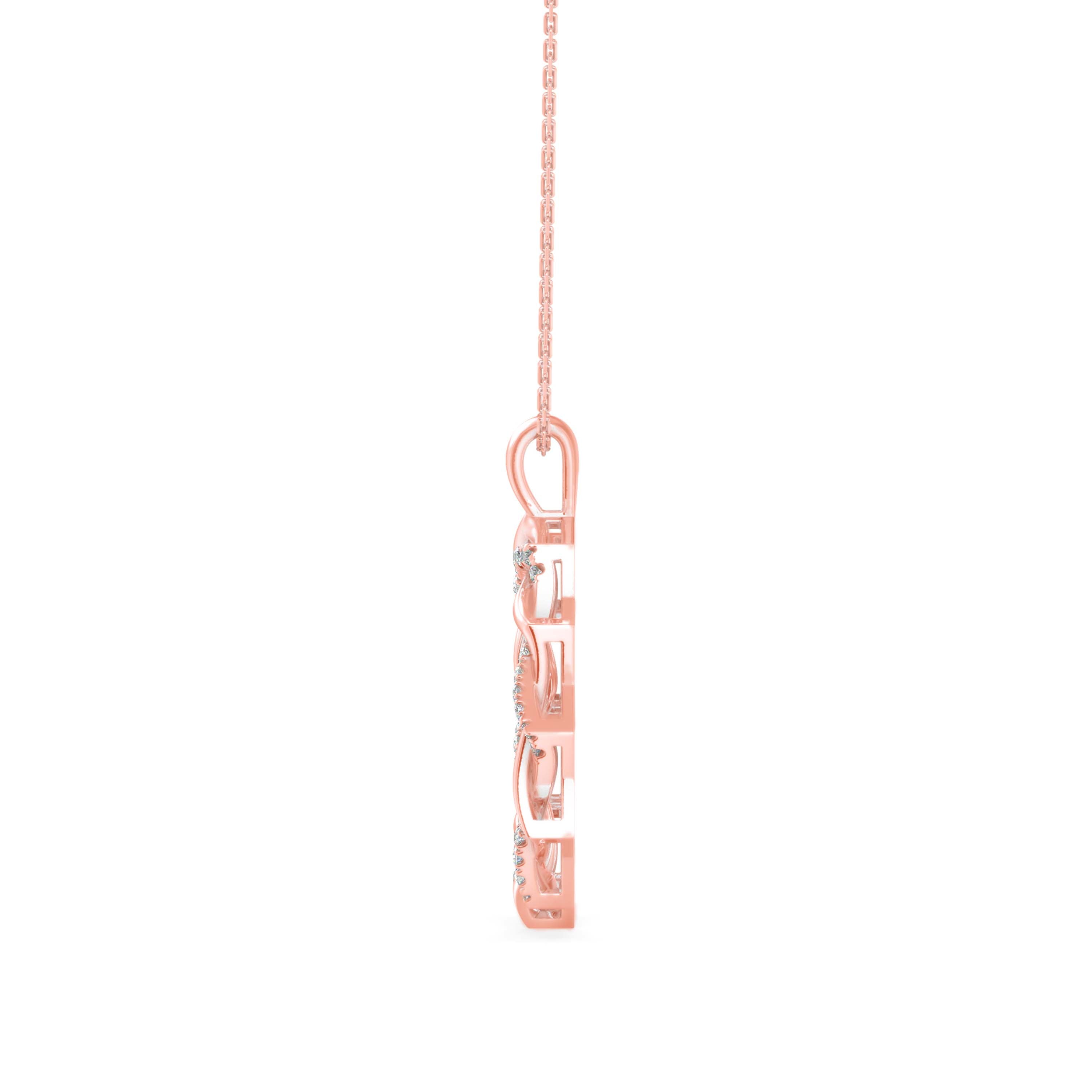 Acute Charm Diamond Pendant-Rose Gold