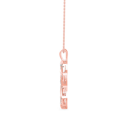 Acute Charm Diamond Pendant-Rose Gold