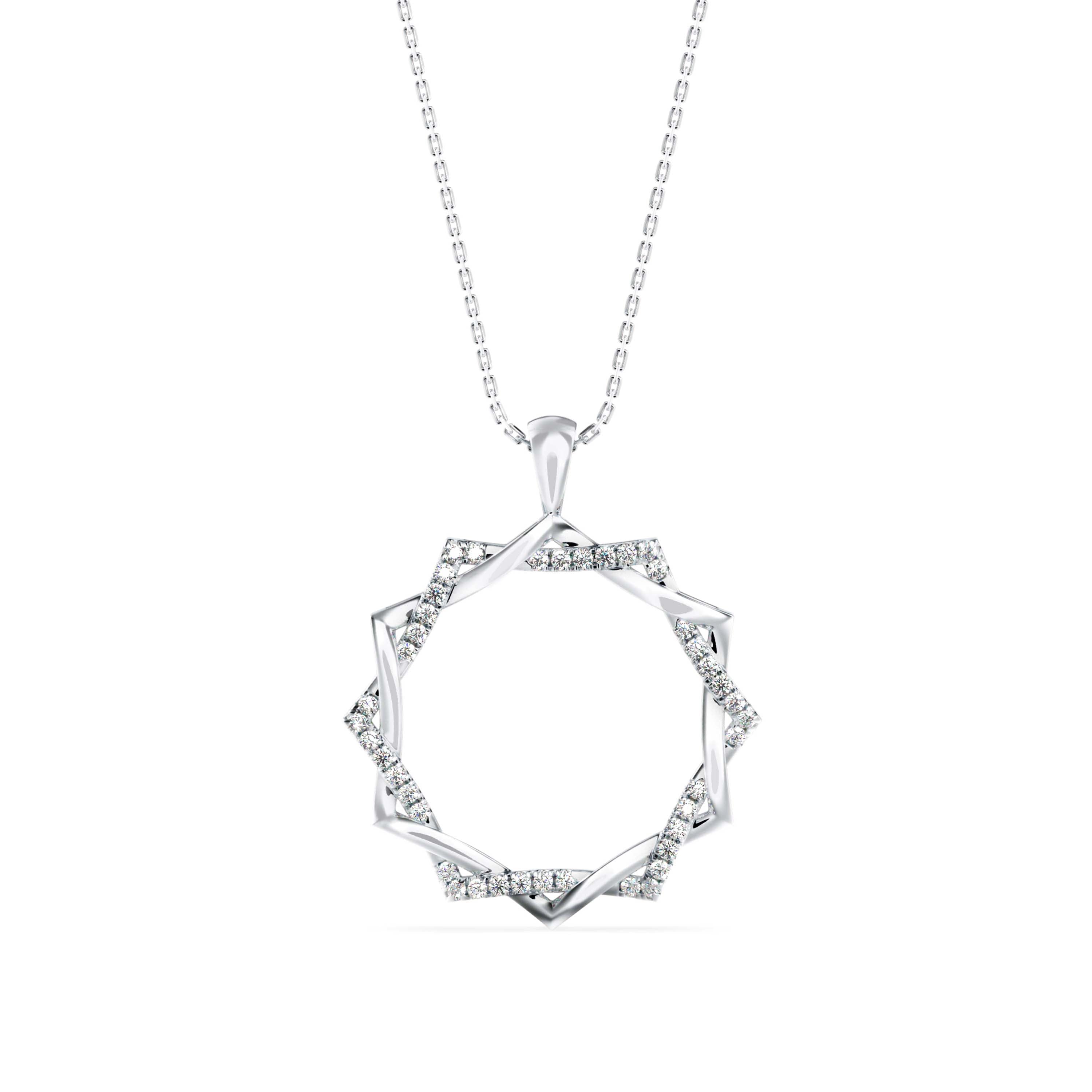 Acute Charm Diamond Pendant-Silver