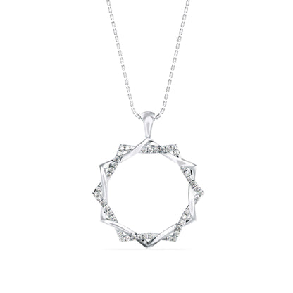 Acute Charm Diamond Pendant-Silver