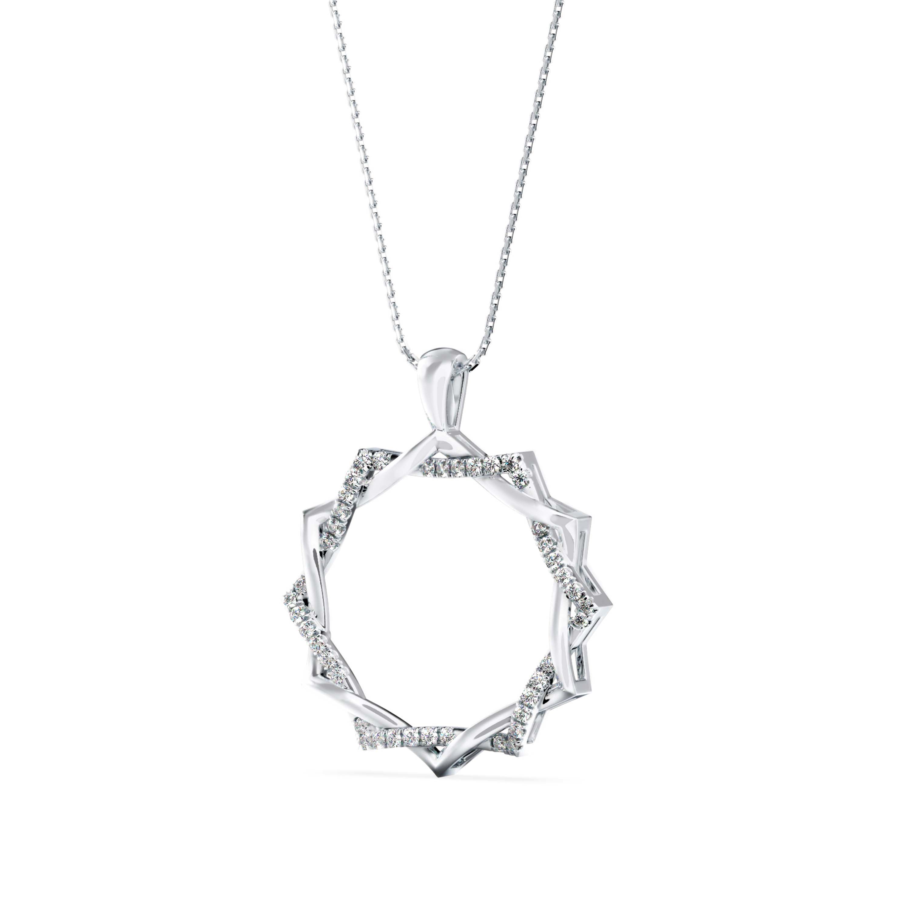 Acute Charm Diamond Pendant-Silver