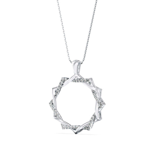 Acute Charm Diamond Pendant-Silver