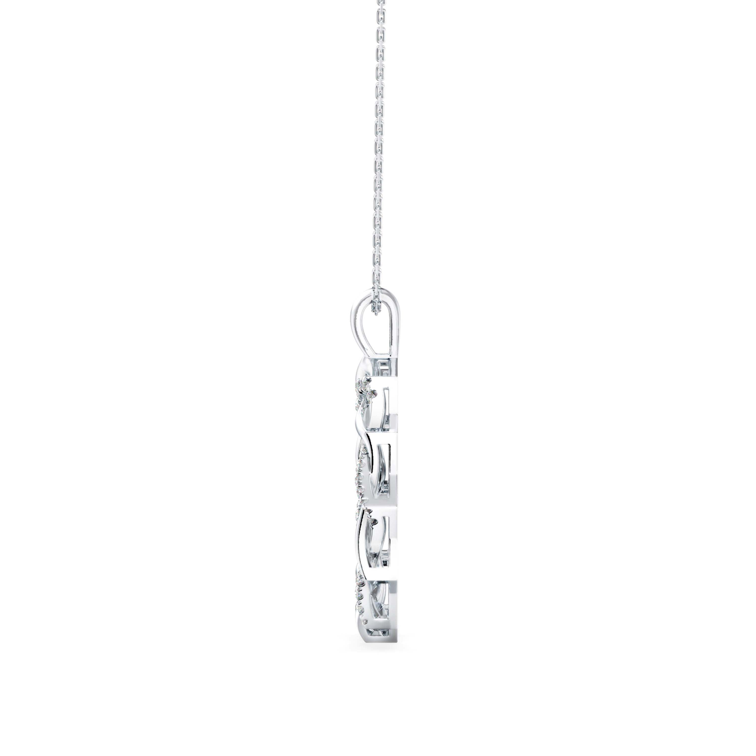 Acute Charm Diamond Pendant-Silver