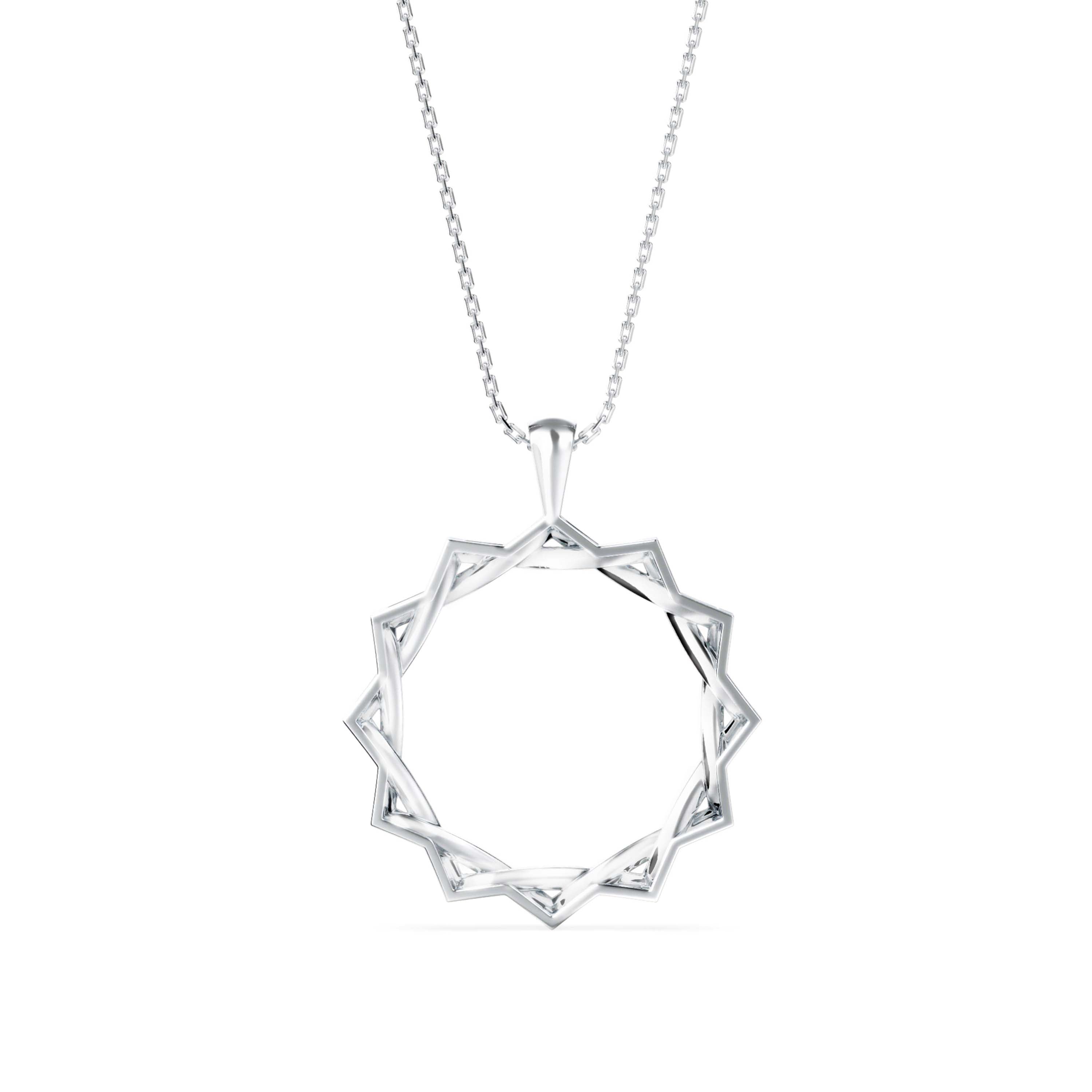 Acute Charm Diamond Pendant-Silver