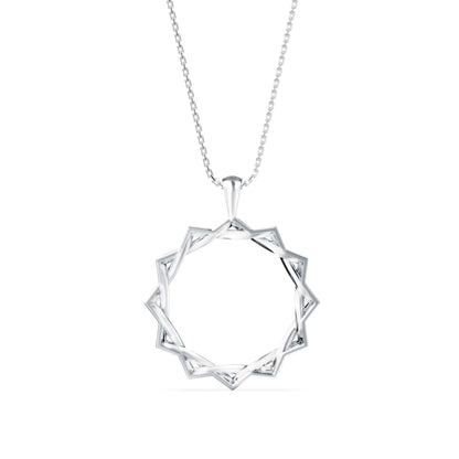 Acute Charm Diamond Pendant-Silver