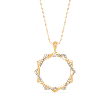 Acute Charm Diamond Pendant-Golden